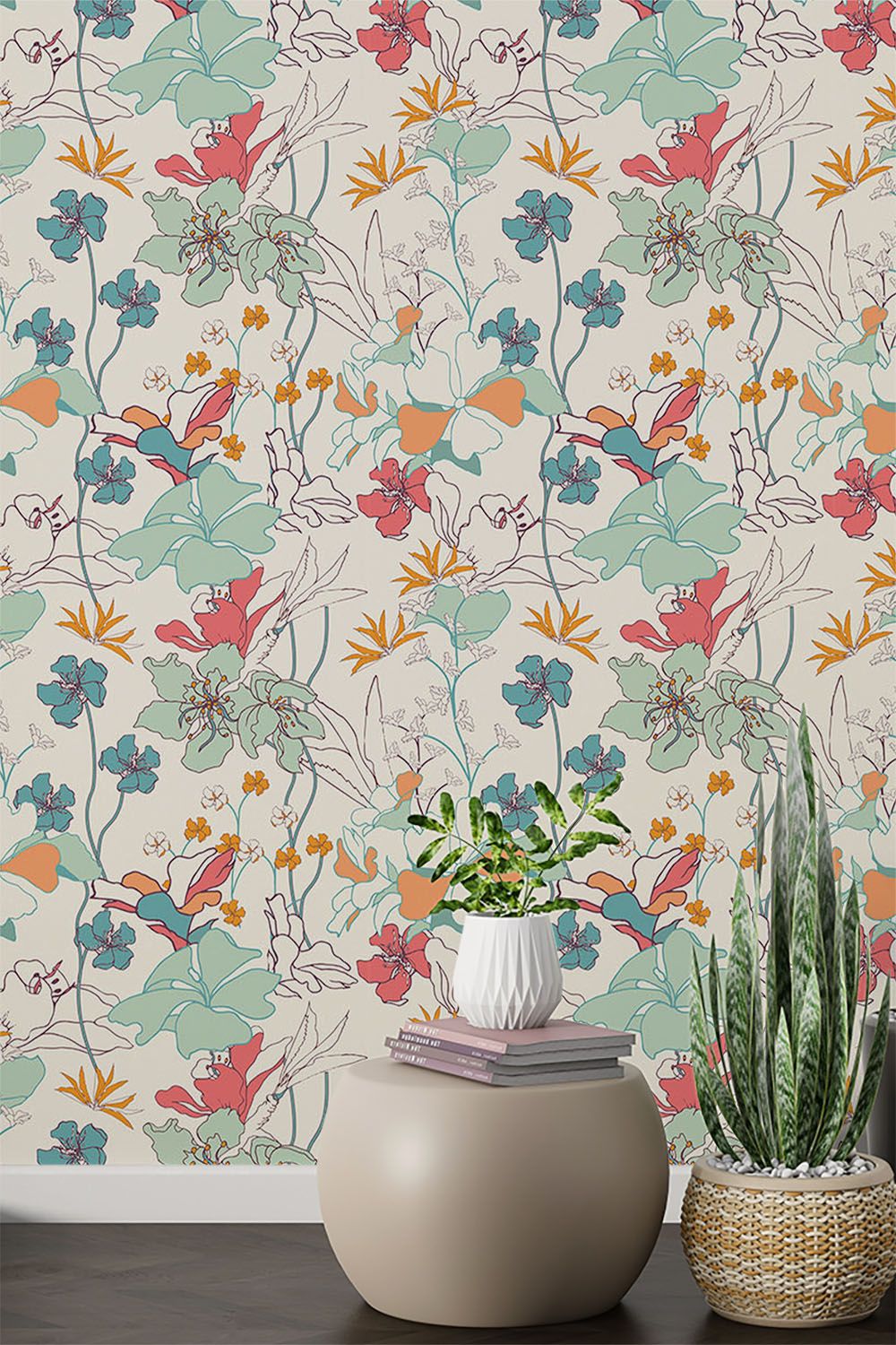 retro-flower-wallpaper-on-high-wall