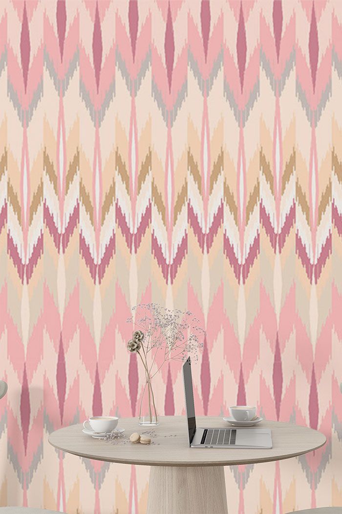pink-ikat-wallpaper-tall-wall