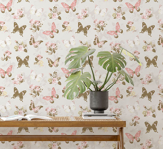cream-butterfly-design-Singular design large mural-thumb